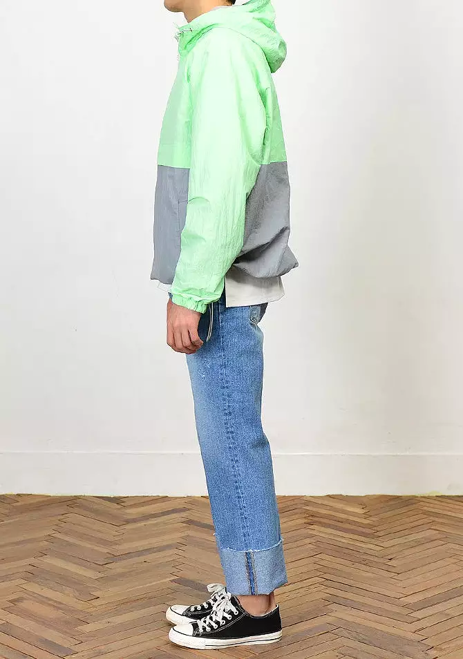 Mint Color Block Hooded Windreaker Jackets For Mens Hiphop Streetwear