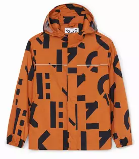 Monogrammed Parka In Deep Orange