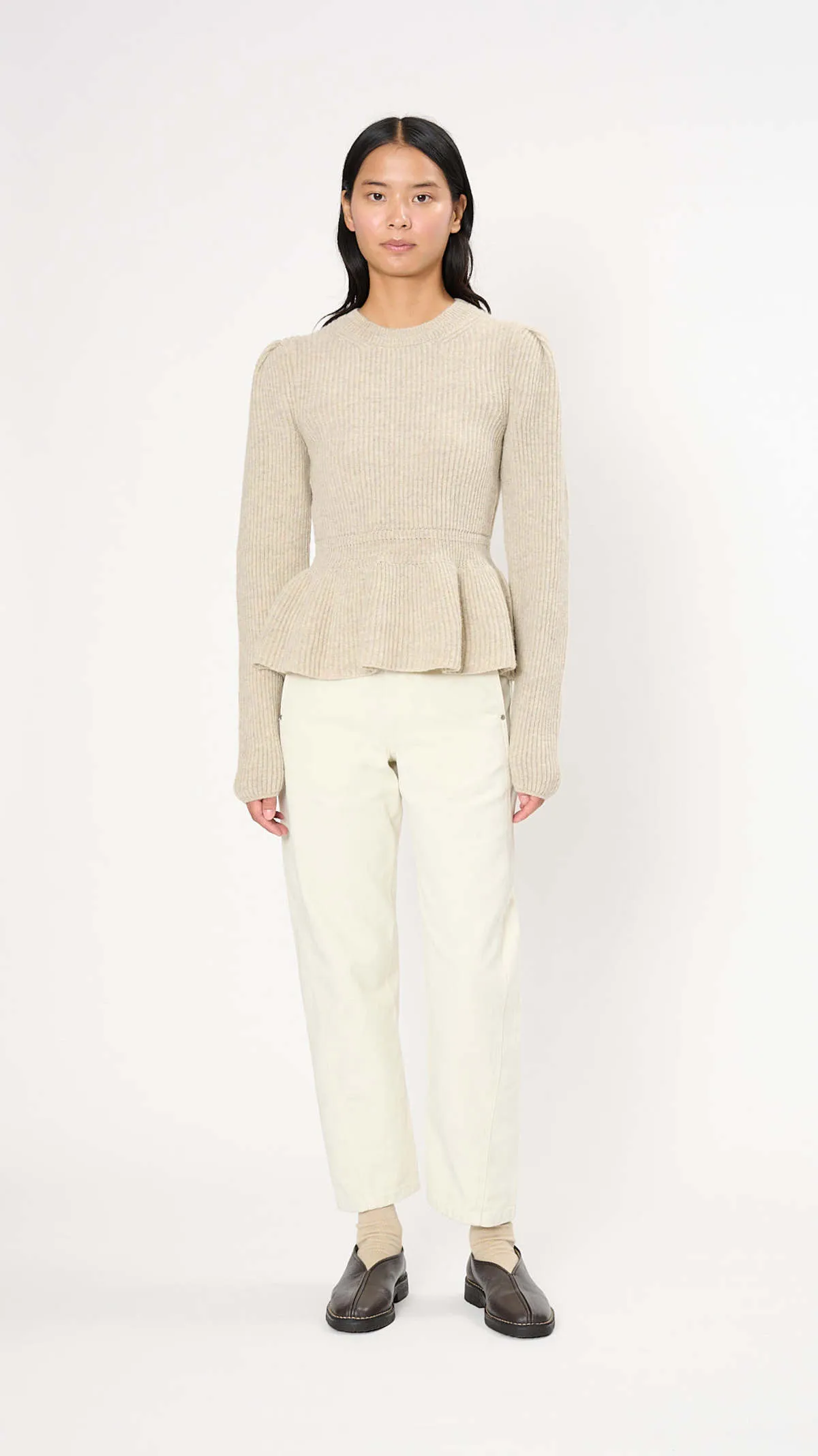 Peplum Sweater - Chalk