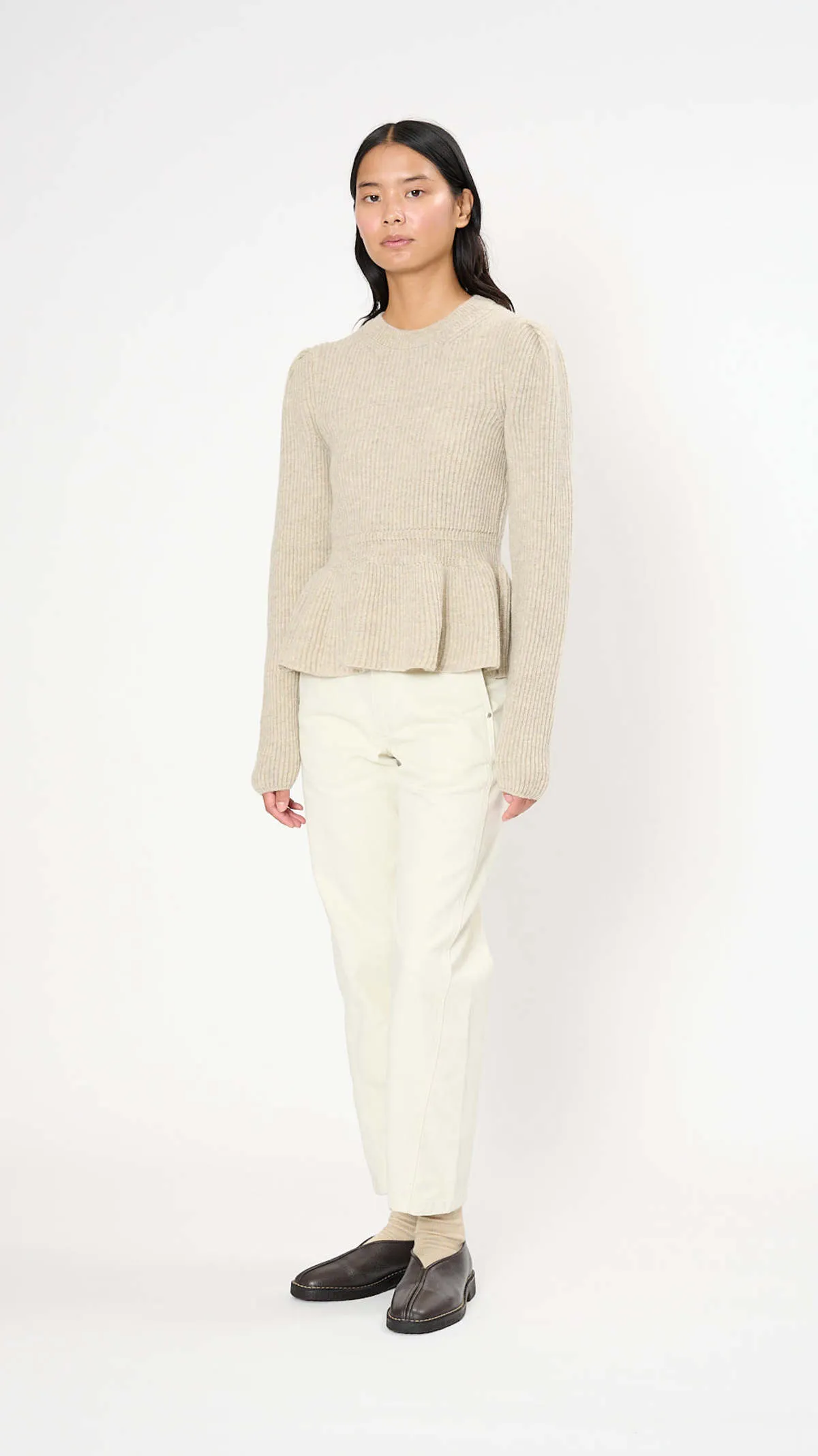 Peplum Sweater - Chalk