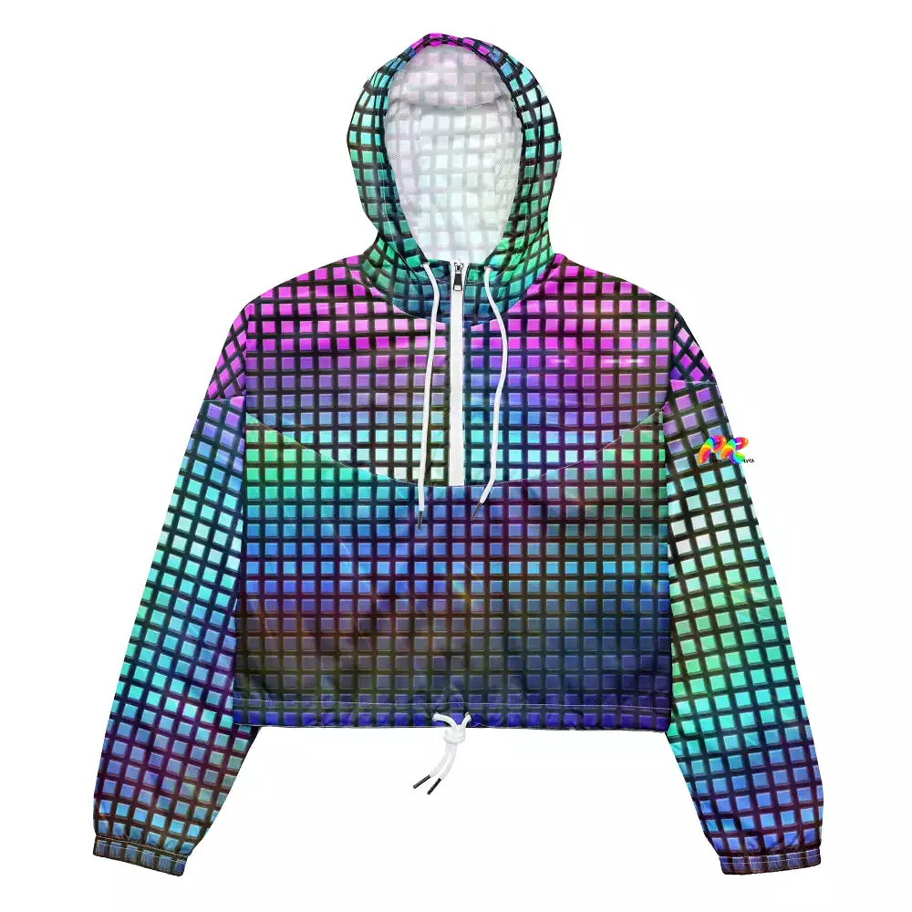 Pixelated Cropped Festival Windbreaker