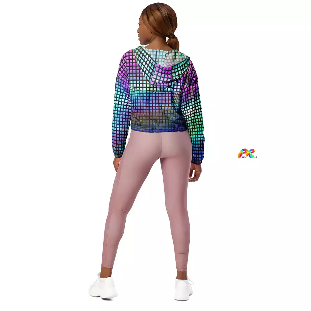 Pixelated Cropped Festival Windbreaker