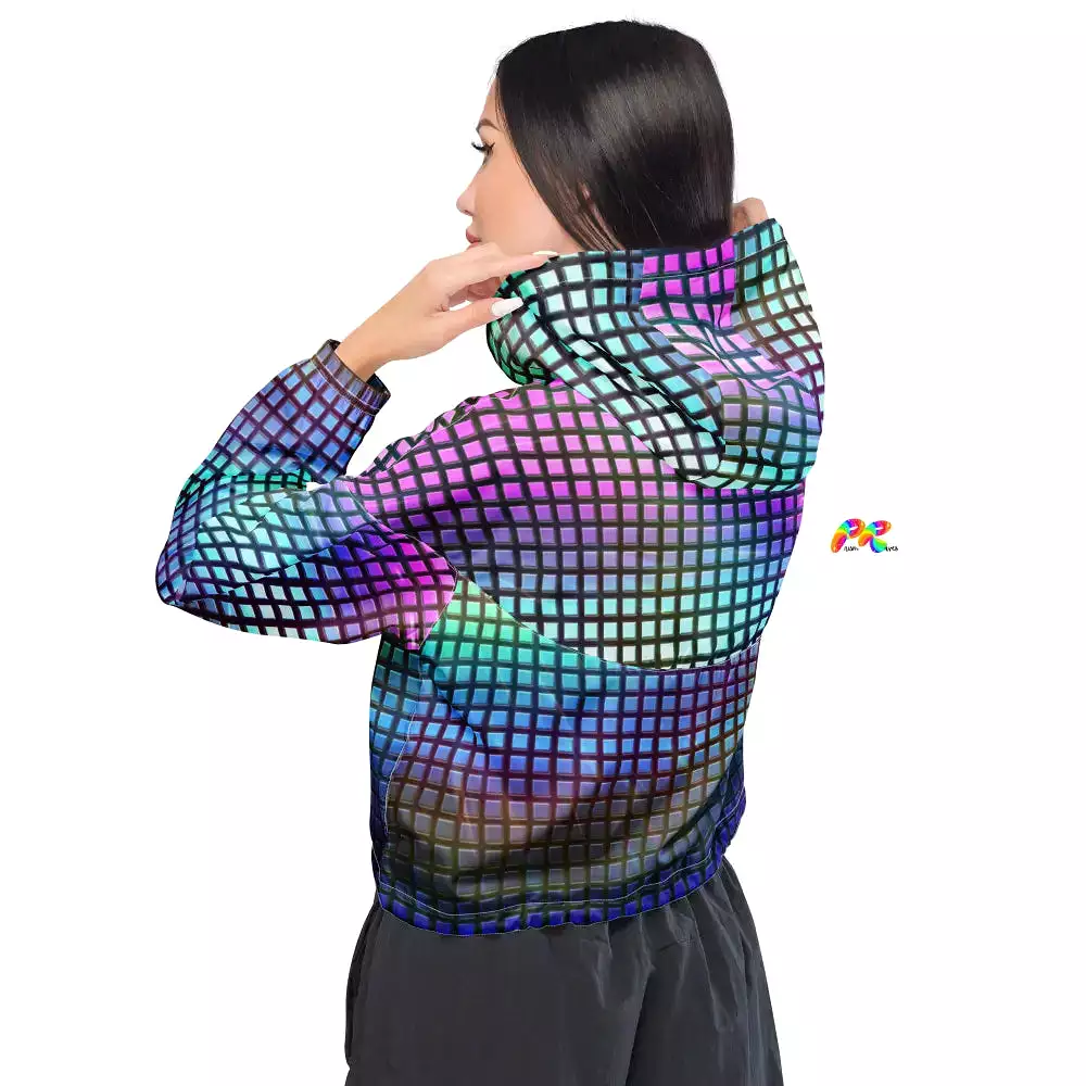 Pixelated Cropped Festival Windbreaker