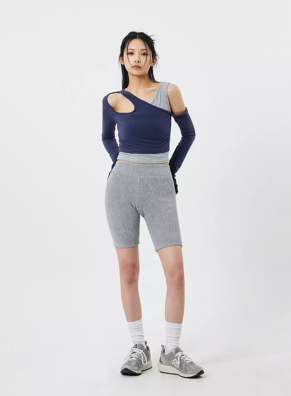 Ribbed Knit Bike Shorts CF322