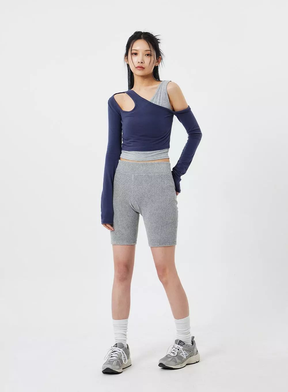 Ribbed Knit Bike Shorts CF322