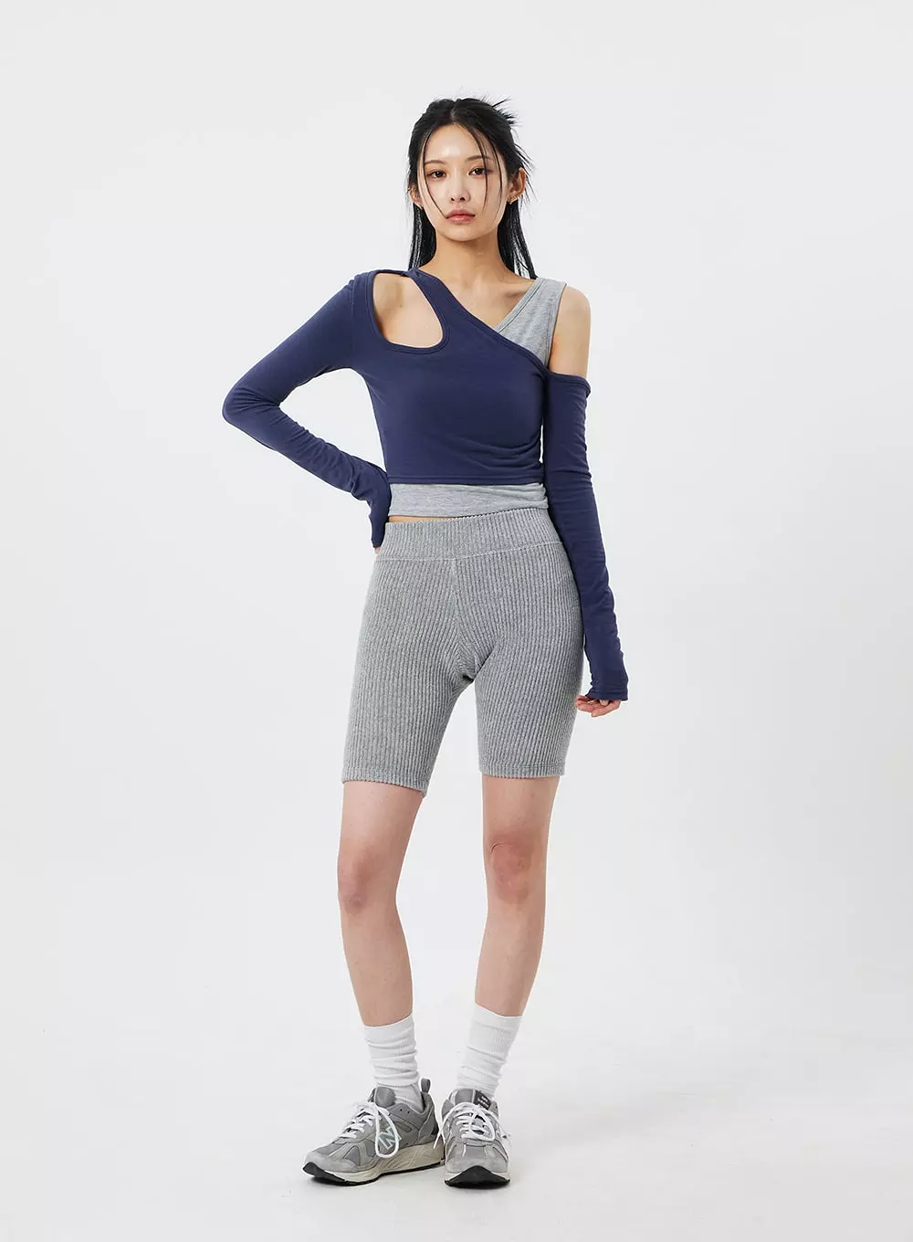 Ribbed Knit Bike Shorts CF322