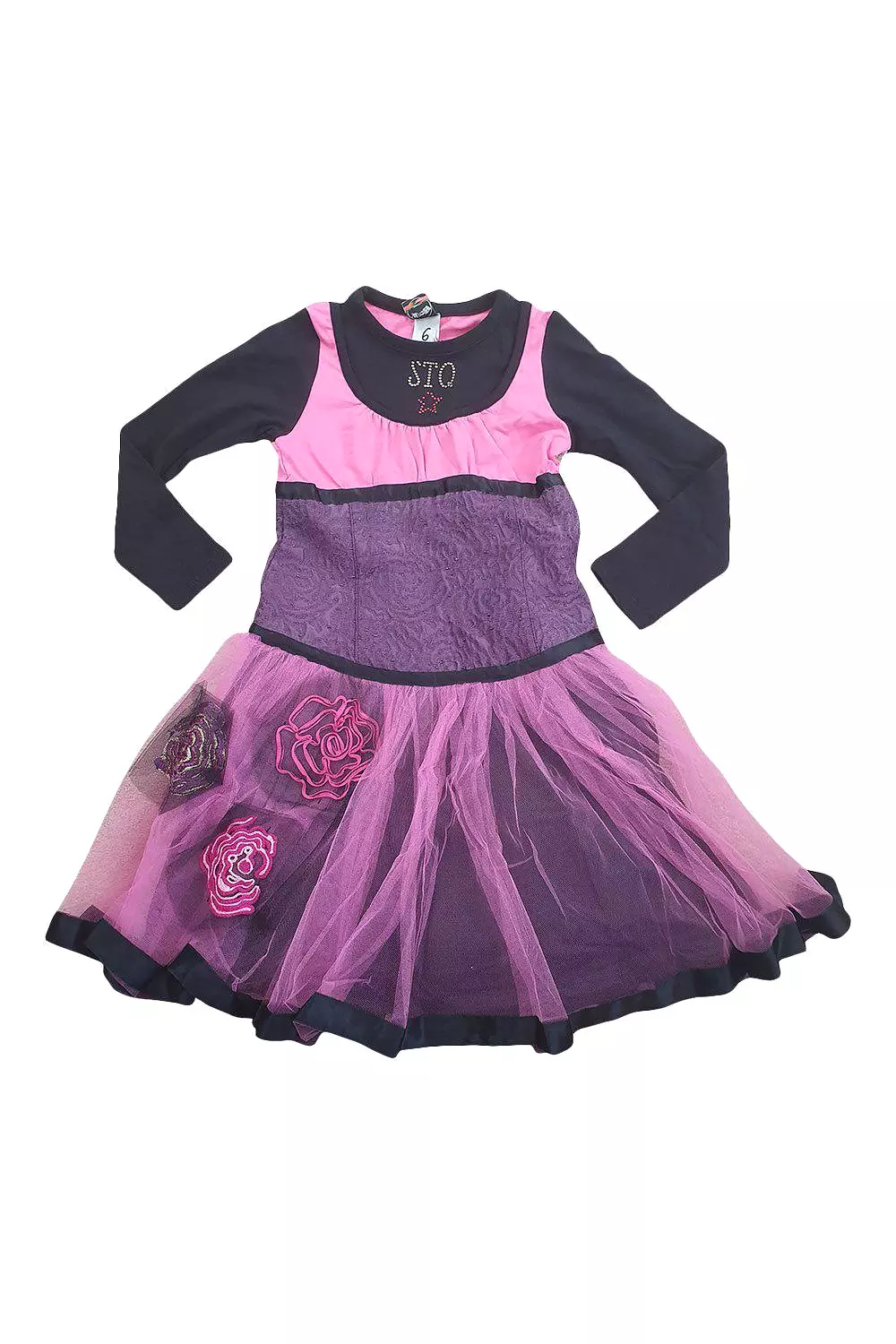 SAVE THE QUEEN Cotton Blend Tulle Skirted Dress (6 Yrs)