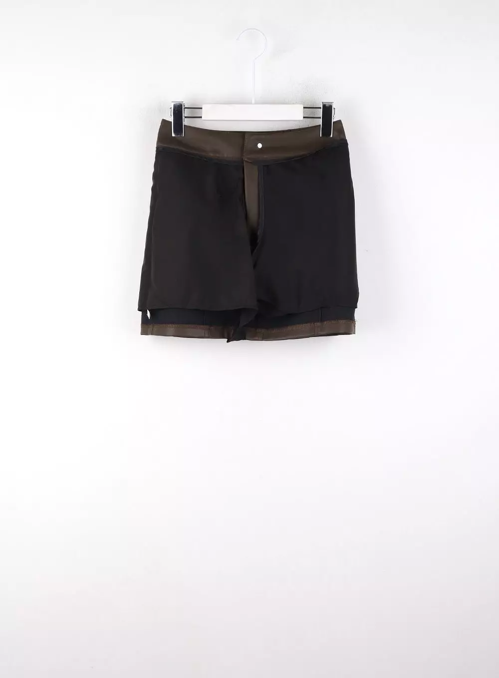 Solid Faux Leather Pocket Mid Waist Mini Skirt CD328