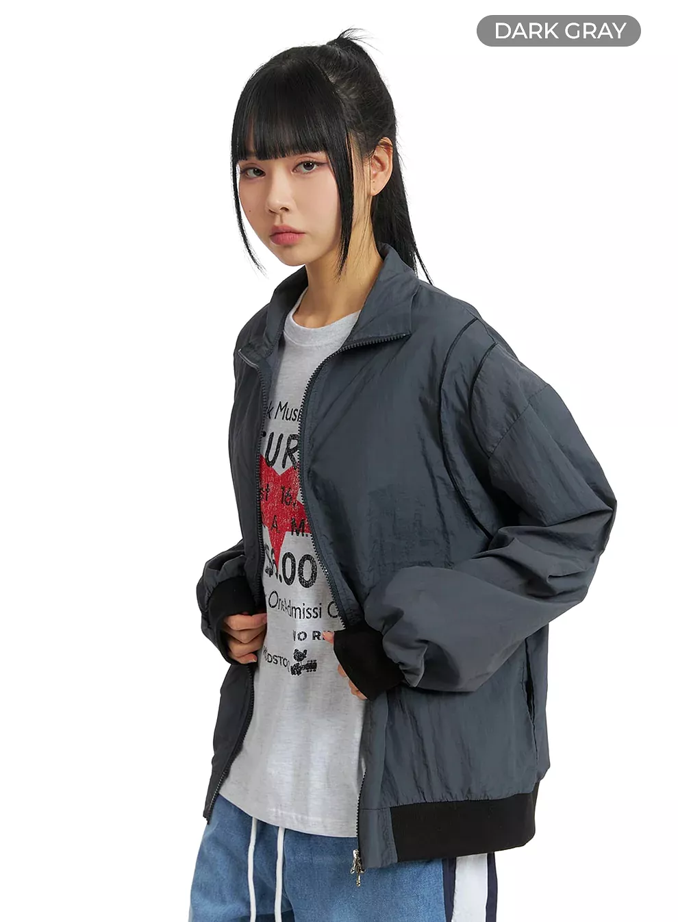 Stand Collar Solid Zipper Windbreaker (UNISEX) CM407