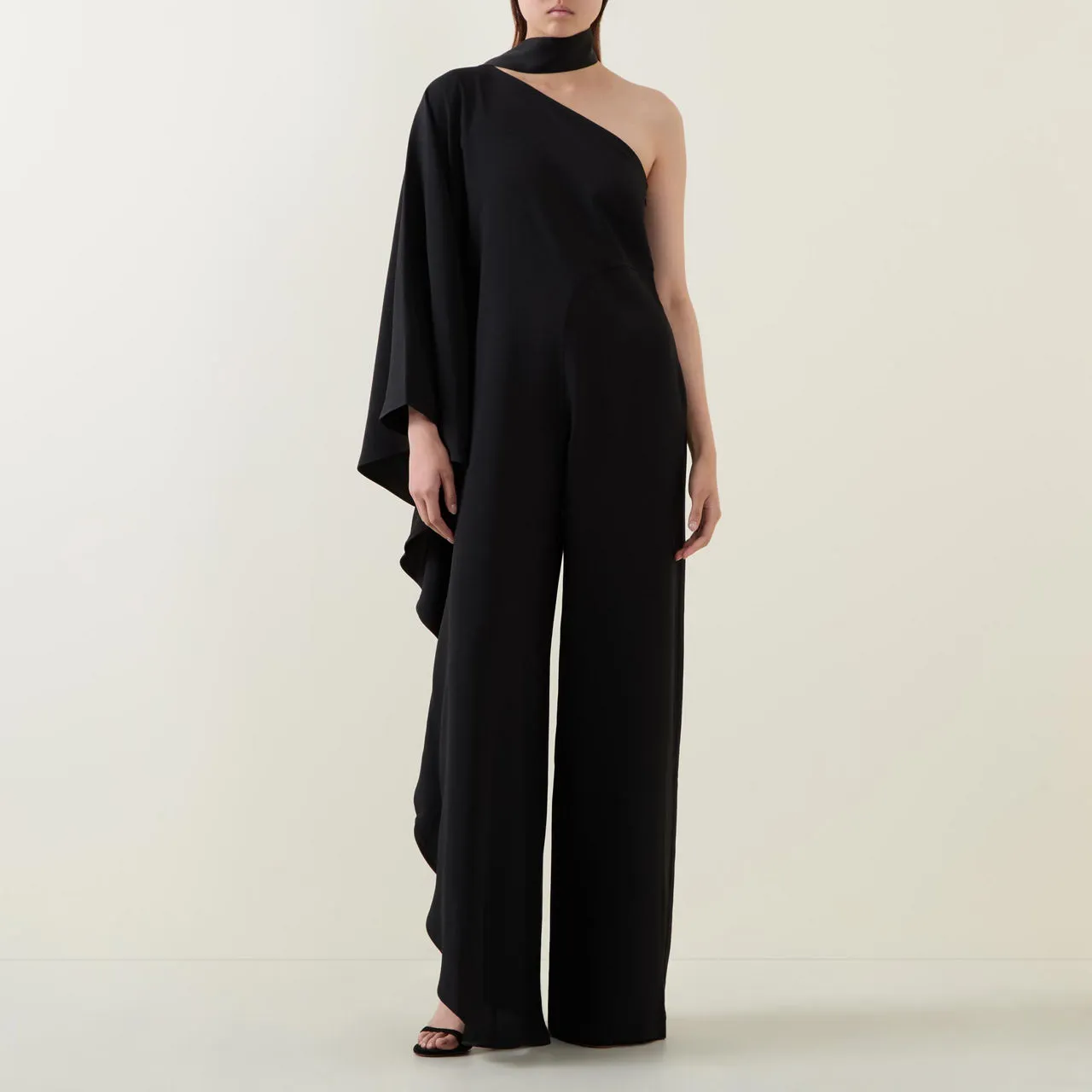 TALLER MARMO Ebro Cascading Frill Jumpsuit - Black