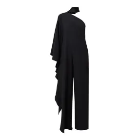 TALLER MARMO Ebro Cascading Frill Jumpsuit - Black