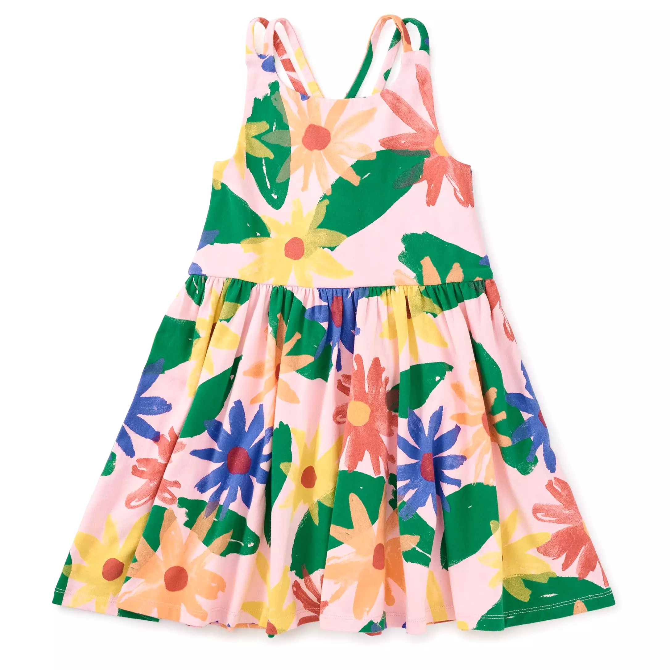 Tea Collection Mexican Sunflowers Strappy Back Skirted Dress