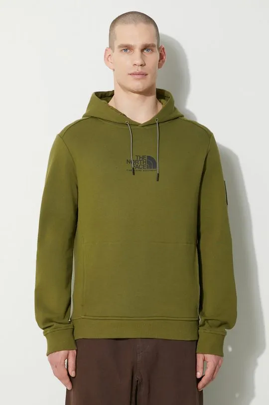 The North Face cotton sweatshirt M Fine Alpine Hoodie men's green color NF0A87F7PIB1