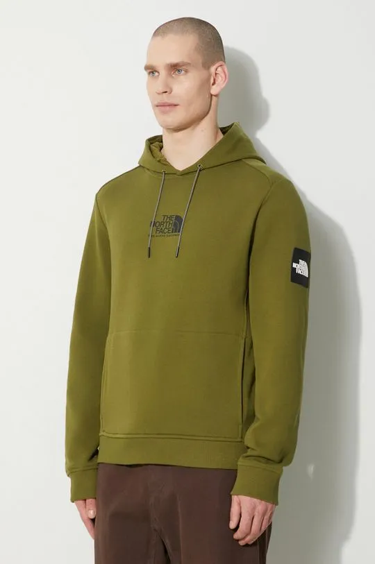 The North Face cotton sweatshirt M Fine Alpine Hoodie men's green color NF0A87F7PIB1