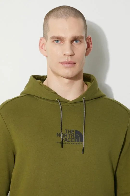 The North Face cotton sweatshirt M Fine Alpine Hoodie men's green color NF0A87F7PIB1