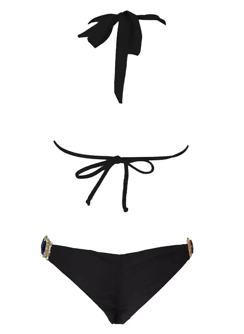 Tina Halter Top & Skimpy Bottom Black