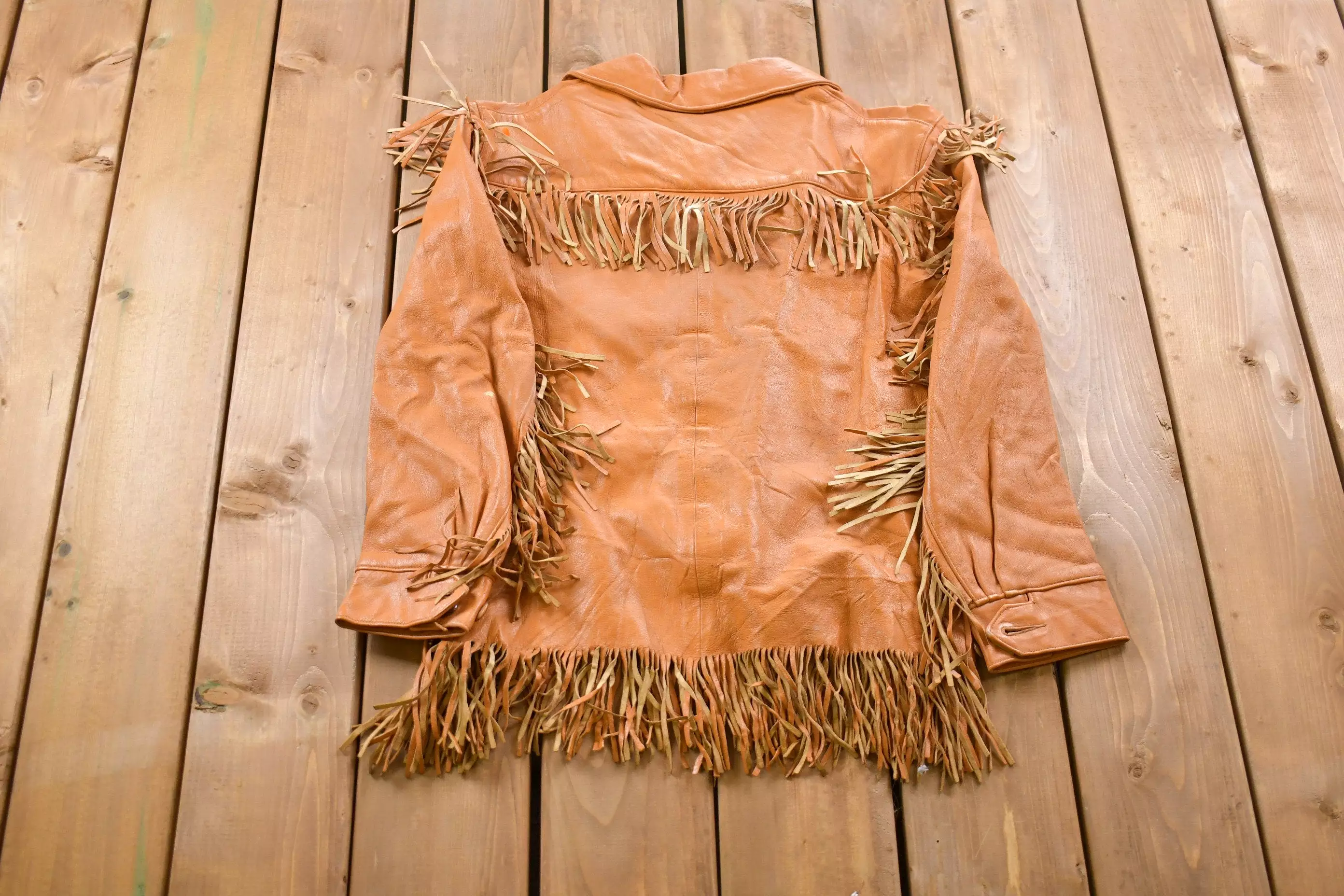 Vintage 1960s Deerskin Leather Pullover Fringe Jacket / Fall Outerwear / Leather Coat / Winter Outerwear / Streetwear Fashion /F