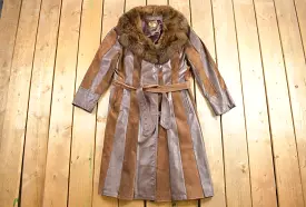 Vintage 1970s Genuine Leather Fur Collar Sears The Fashion Place Coat / Fall Outerwear / Leather Coat / Winter Outerwear / Fur T