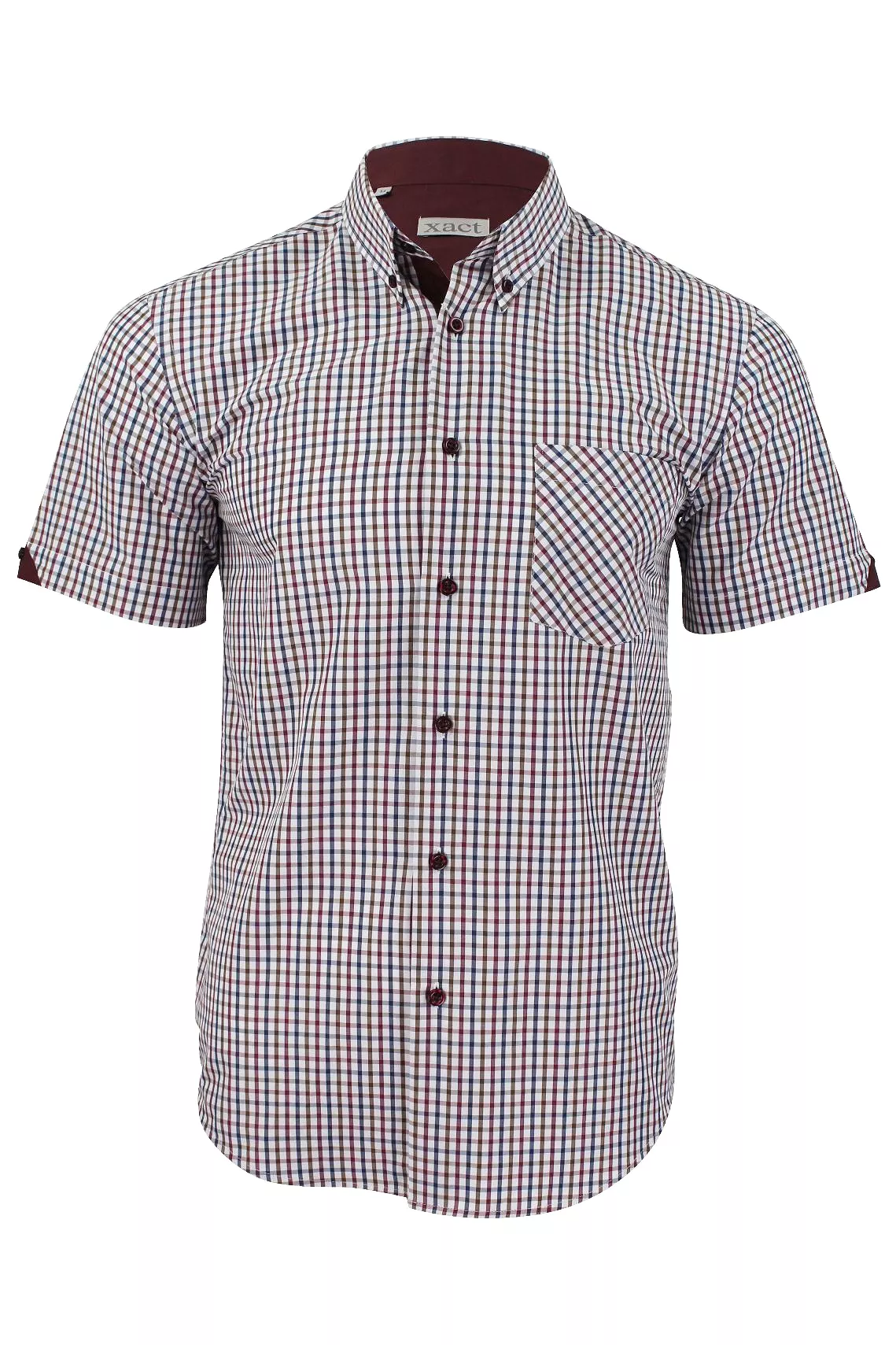 Xact Mens Check Shirt Short Sleeves