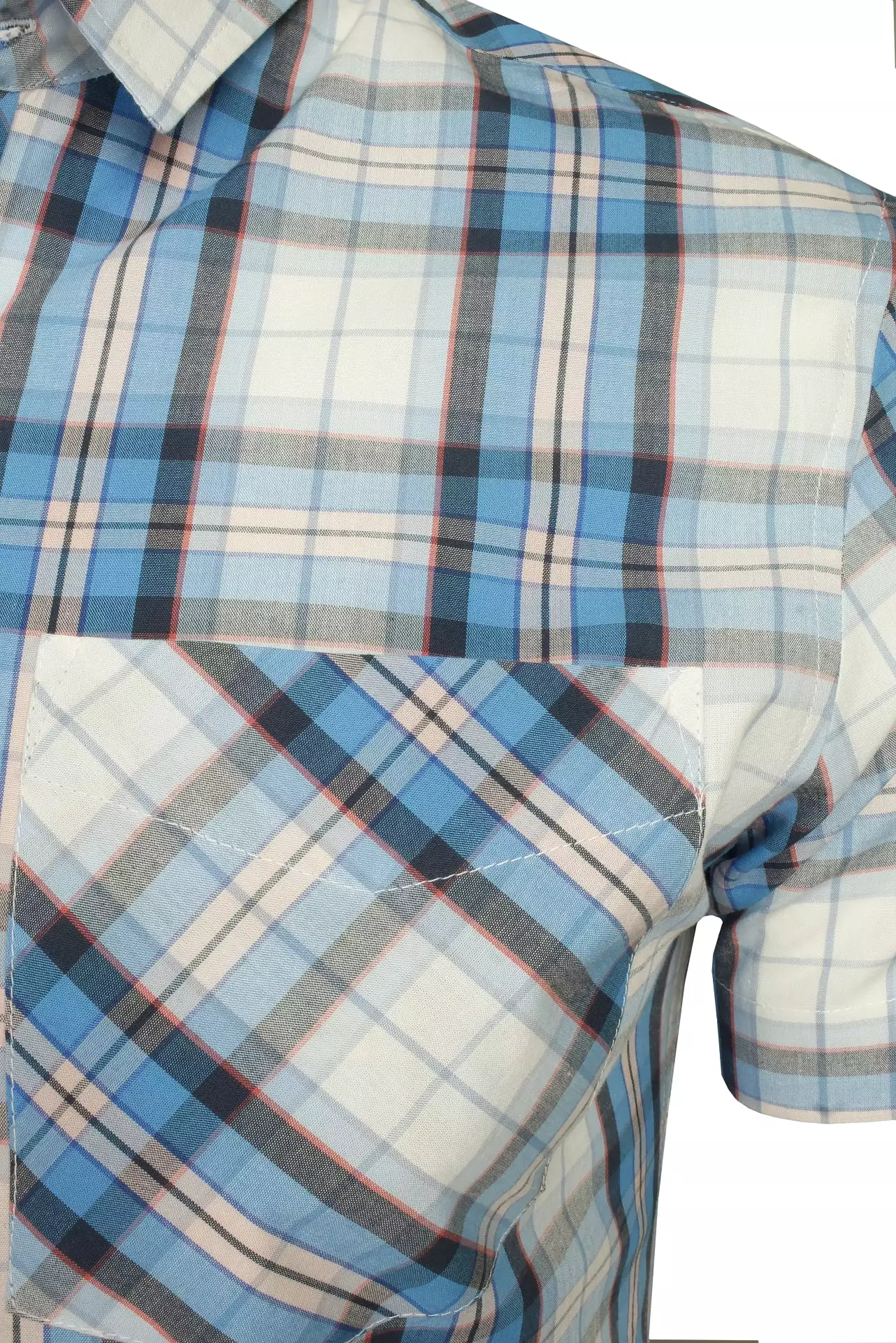 Xact Mens Cotton Checked Shirt - Short Sleeved