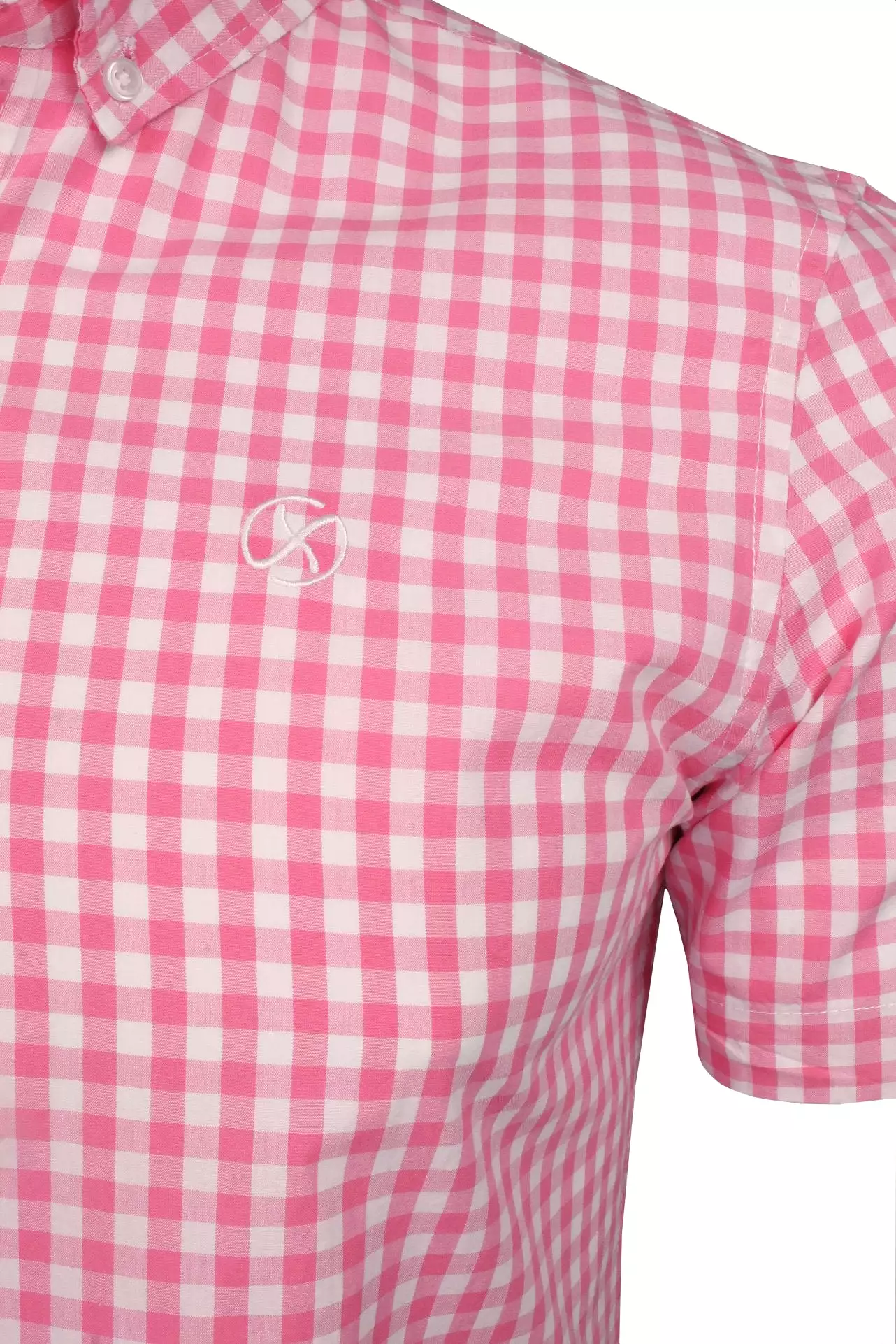 Xact Mens Cotton Gingham Check Shirt - Short Sleeved