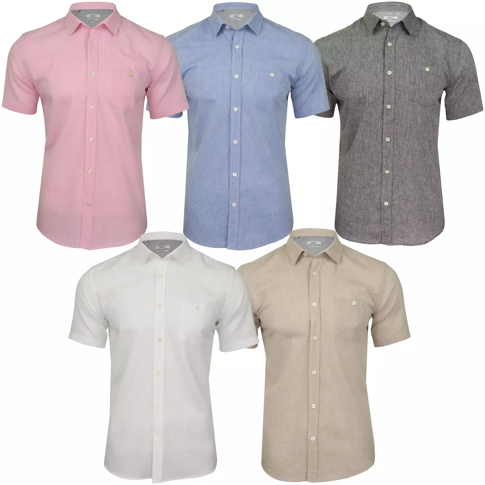 Xact Mens Linen Shirt - Short Sleeved