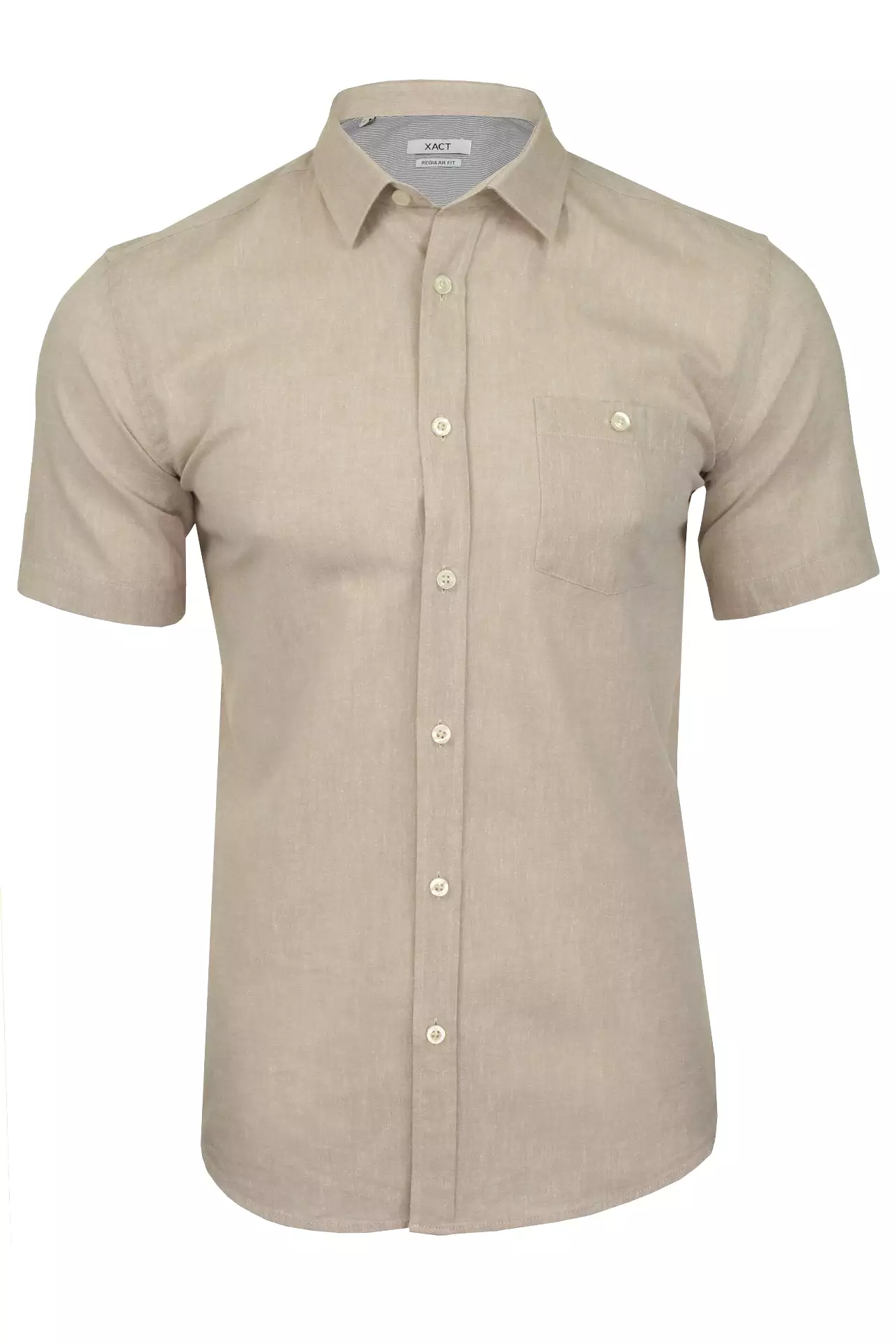 Xact Mens Linen Shirt - Short Sleeved