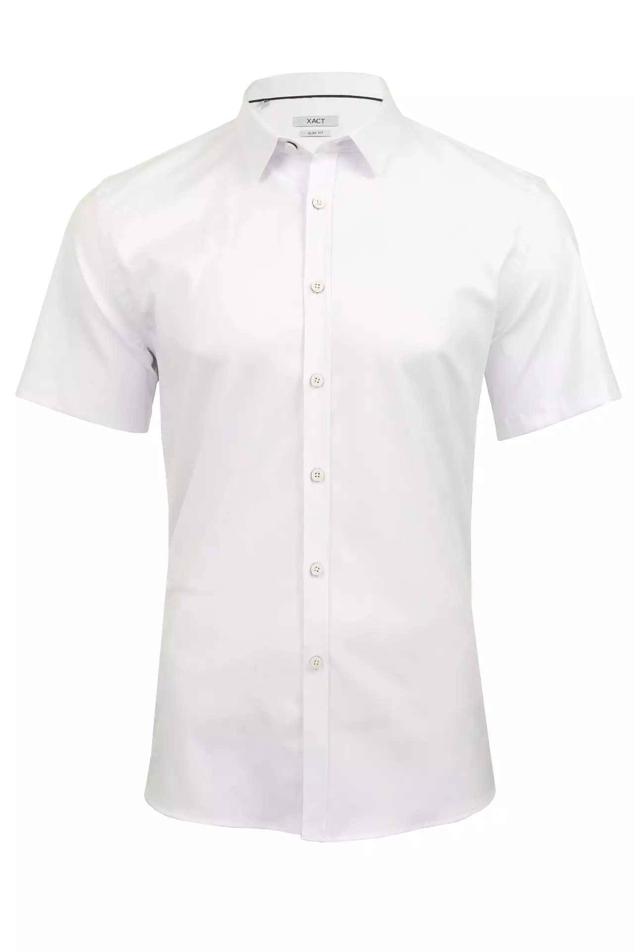 Xact Mens Short Sleeved Poplin Stretch Shirt - Slim Fit