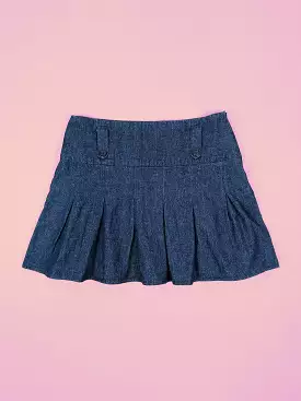 Y2K Denim mini-skirt with pleats - size M